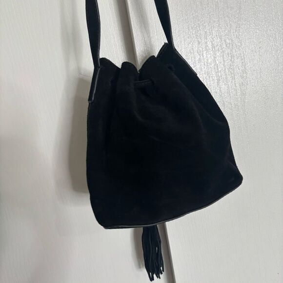 2 for 20 J.Crew black suede leather bucket bag - Picture 5 of 6